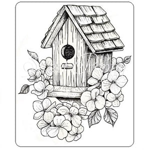 Bird House Stamp Sweet Poppy SPSTMP_BIRDHOUSE