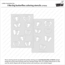 Load image into Gallery viewer, I Like Big Butterflies Colouring Stencils Lawn Fawn LF4026