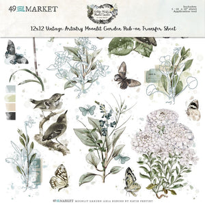 Moonlit Garden - 12x12 Rub-on Transfer Sheet VMG-25651 49 & Market