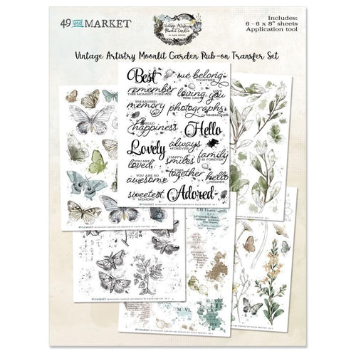 Moonlit Garden - 6x8 Rub-on Transfer Set VMG-25644