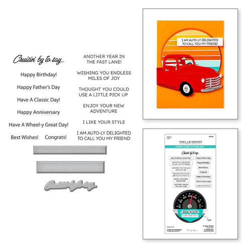 Cruising’ By Sentiments Stamp & Die Set Spellbinders SDS-204