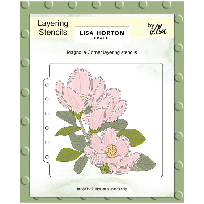 Magnolia Corner Layering Stencils Lisa Horton LHCAS209