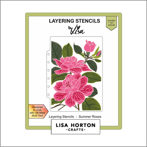 Summer Roses Layering Stencils LHCAS126 Lisa Horton