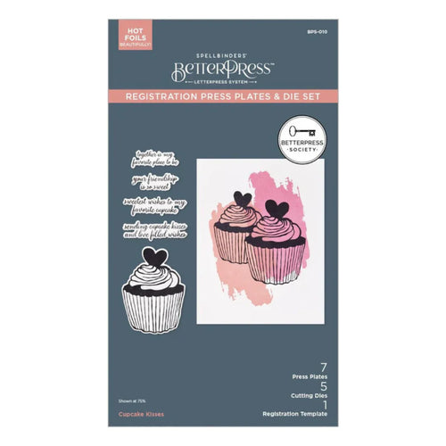 Cupcake Kisses BetterPress Plate BPS-010