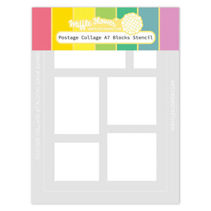 Postage Collage A7 Blocks Stencil Waffle Flower 421585