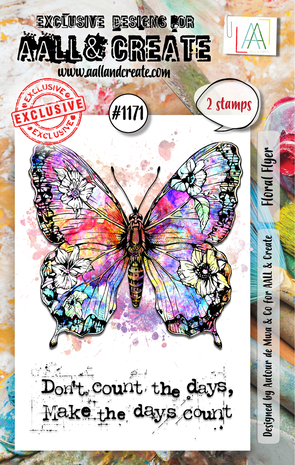 Floral Flyer 3x4” clear stamp set #1171 AALL and Create