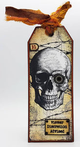 Skull A6 Red Rubber Stamp