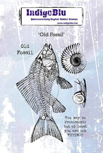 Old Fossil A6 Red Rubber Stamp Set IND0595 IndigoBlu