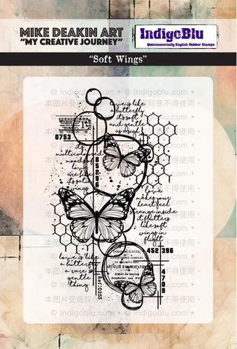 Soft Wings A6 Red Rubber Stamp IND1281