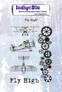 Fly High A6 Red Rubber Stamps IND0394 IndigoBlu