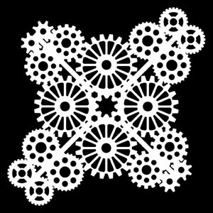 Cog Corners 6x6” Stencil IndigoBlu