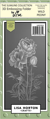 Wild Peony Slimline Embossing Folder & Die LHCEF054 Lisa Horton