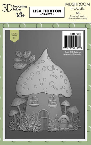Mushroom House 3D Embossing Folder & Die LHCEF208 Lisa Horton