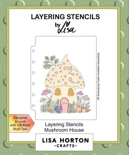 Mushroom House Layering Stencils LHCAS145 Lisa Horton
