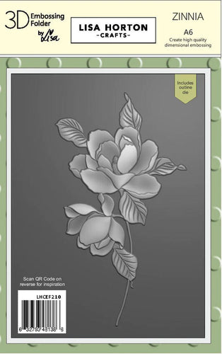 Zinnia A6 3D Embossing Folder & Die LHCEF210 Lisa Horton
