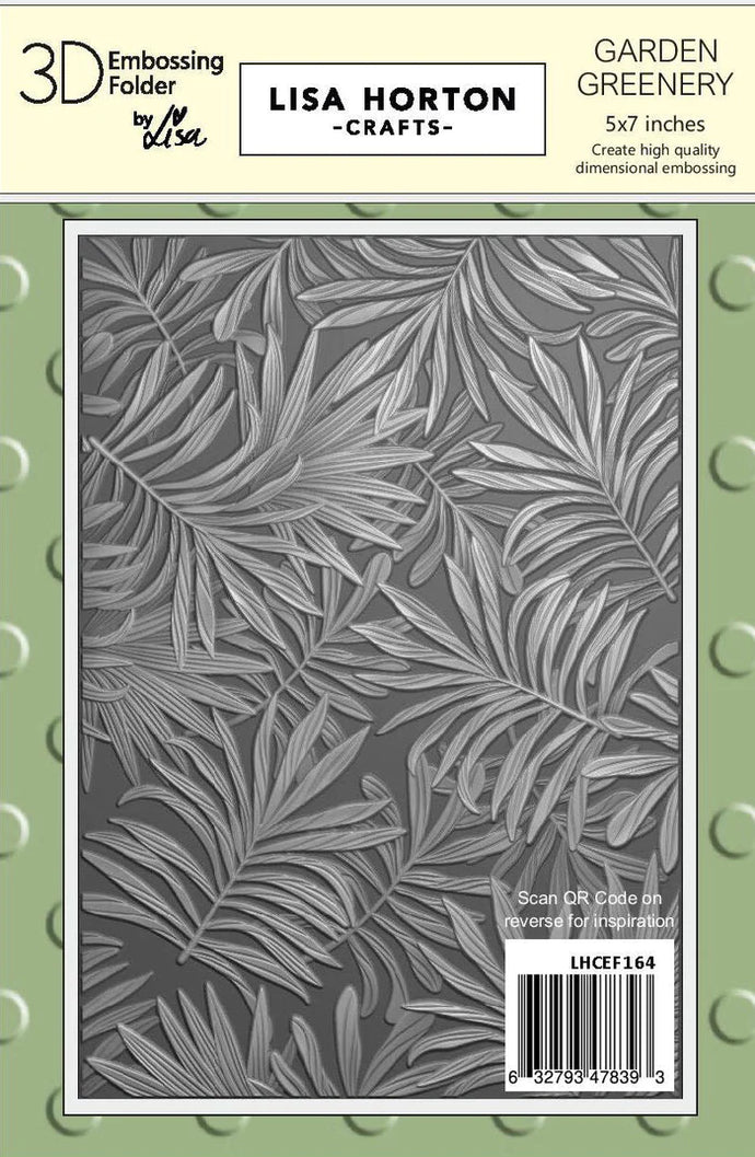 Garden Greenery 5x7” 3D Embossing Folder LHCEF164 Lisa Horton
