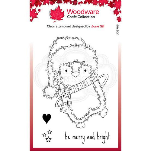 Penguin Festive Fuzzies Clear Stamp JGS785 woodware