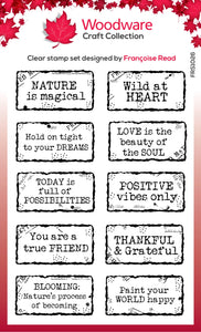 Distressed Labels Clear Stamps FRS1026 Woodware