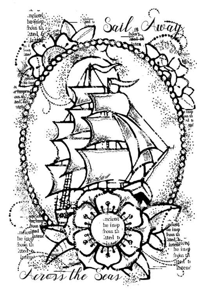 Ship Ahoy Clear Stamp FRS693 Woodware