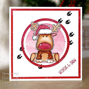 Reindeer Festive Fuzzies Clear Stamp Set JGS781 Woodware