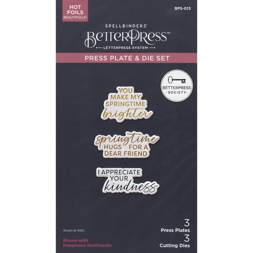 Bloom with Happiness BetterPress Sentiments Spellbinders BPS-013