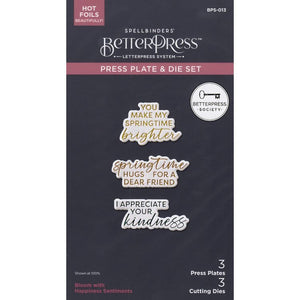 Bloom with Happiness BetterPress Sentiments Spellbinders BPS-013
