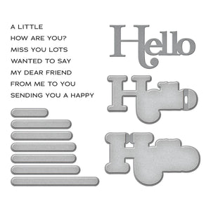 A Little Hello Sentiments Stamp & Die Set Spellbinders SDS-191