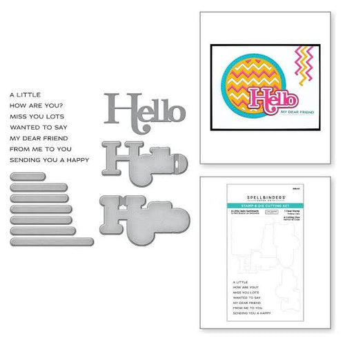 A Little Hello Sentiments Stamp & Die Set Spellbinders SDS-191