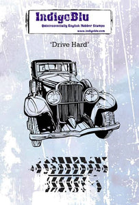 Drive Hard A6 Red Rubber Stamp IndigoBlu IND0393