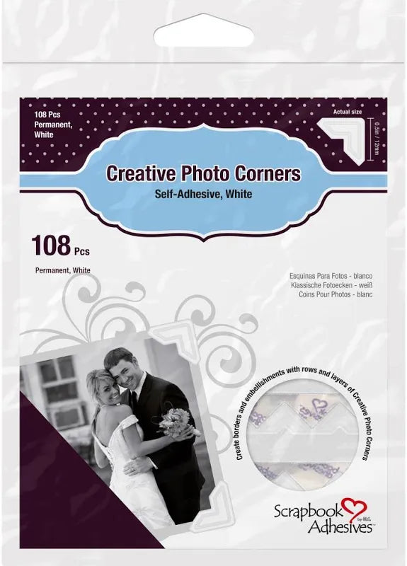 White Creative Photo Corners Self Adhesive 3L 01628