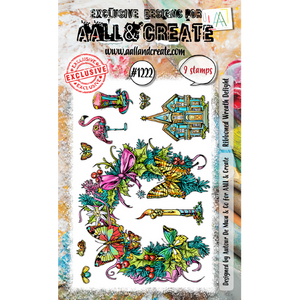 Ribboned Wreath Delight 4x6” Clear Stamp Set Aall & Create #1222