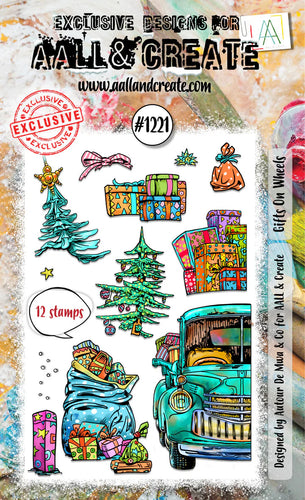 Gifts on Wheels 4x6” Clear Stamp Set AALL & Create #1221