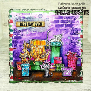 Ribboned Whisker Wonders 4x6” Stamp Set Aall & Create #1214