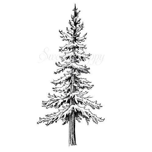 Large Spruce Tree Stamp Sweet Poppy SPSTMP_lgesprucetree