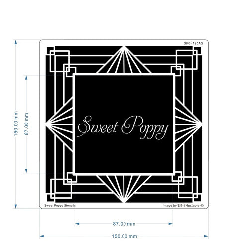 Art Deco Aperture Square Metal Stencil Sweet Poppy SP6-125AS