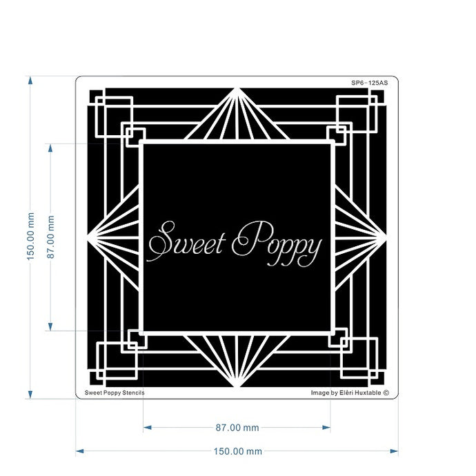 Art Deco Aperture Square Metal Stencil Sweet Poppy SP6-125AS