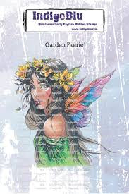 Garden Faerie A6 Red Rubber Stamp IndigoBlu IND1340