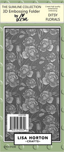 Ditsy Florals Slimline 3D Embossing Folder Lisa Horton LHCEF038