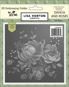 Dahlia and Roses 3D Embossing Folder & Die Lisa Horton LHCEF049