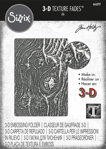 Woodgrain 3D Embossing Folder 666297 Tim Holtz