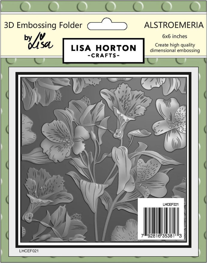 Alstroemeria 6x6” 3D Embossing Folder Lisa Horton LHCEF021