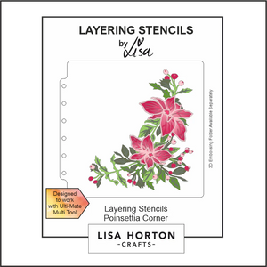 Poinsettia Corner Layering Stencils Lisa Horton LHCAS124