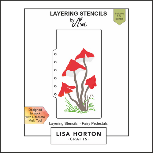 Fairy Pedestals Layering Stencils Lisa Horton LHCAS039