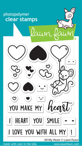 All My Heart 3x4 Clear Stamp Set LF3017 Lawn Fawn