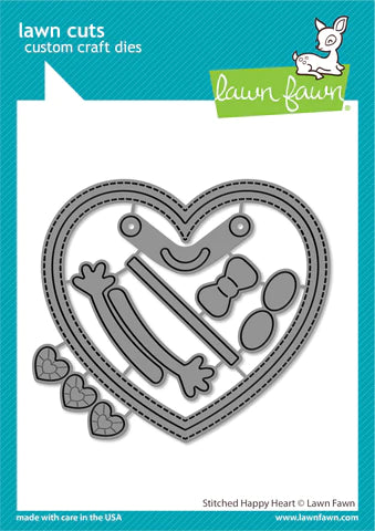 Stitched Happy Heart Dies LF3316 Lawn Fawn