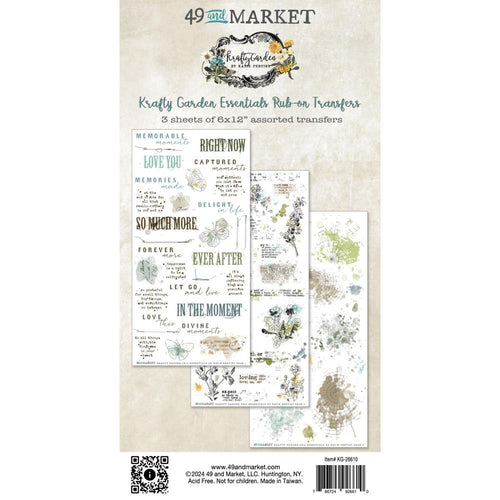 Krafty Garden - Essentials Rub On Transfers 49 & Market KG26610