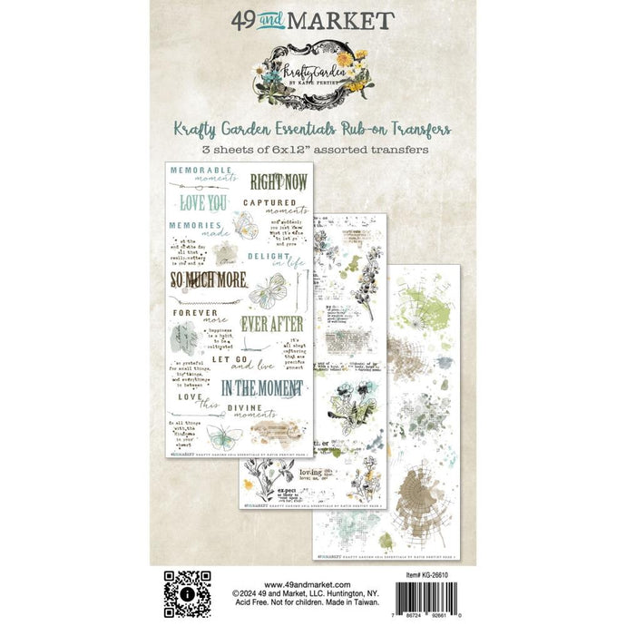 Krafty Garden - Essentials Rub On Transfers 49 & Market KG26610