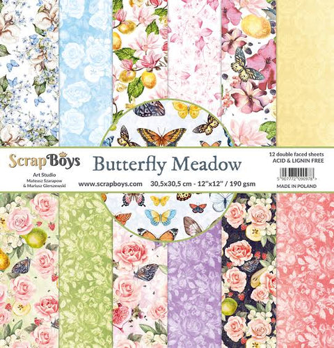 Butterfly Meadow 12x12” Paper Pack ScrapBoys