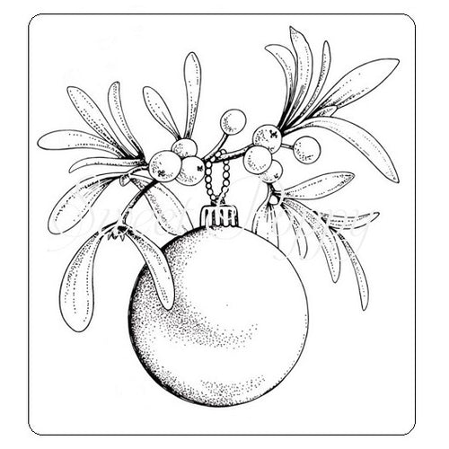 Mistletoe Bauble Stamp Sweet Poppy SPSTMP_MISTBAUB