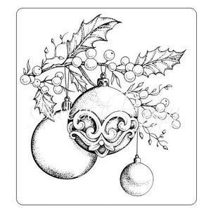 Holly Bauble Stamp Sweet Poppy SPSTMPA6_HOLLYBAUB